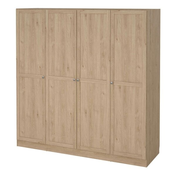 Wyld Haus Cherryfern Natural Oak Wood Wardrobe 4 Frame Doors