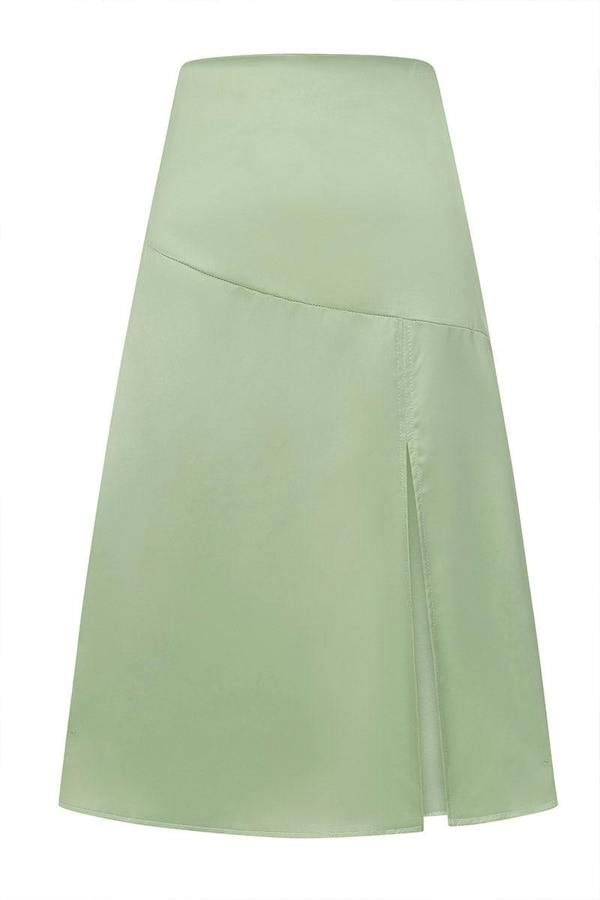 HotSquash Satin Midi Skirt with Side Split