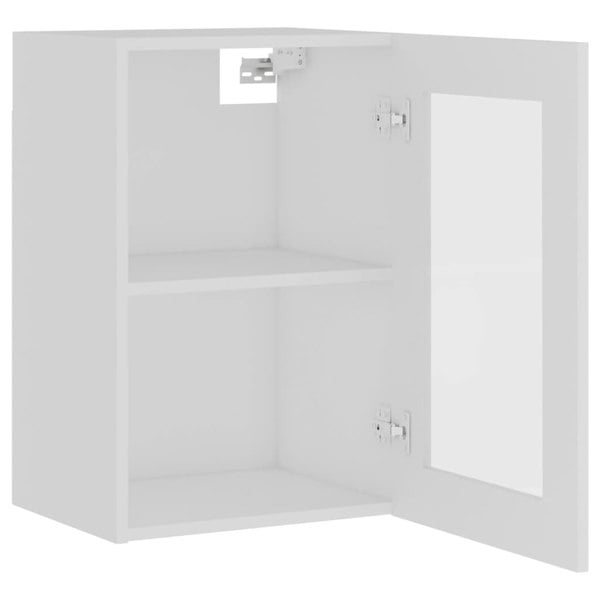Berkfield Hanging Glass Cabinet White 40x31x60 cm Engineered Wood