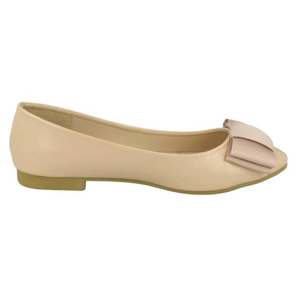 Spot On Ladies Spot On Crinkle Patent Ballerinas