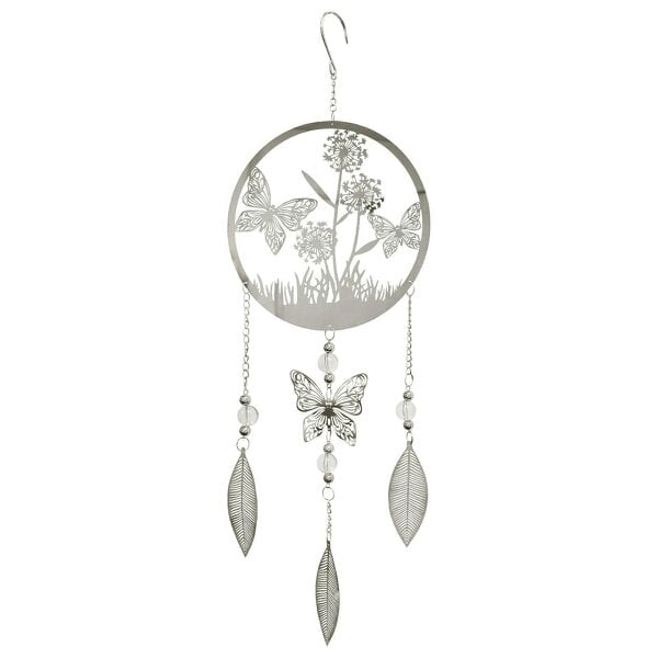 EDH Door Hardware Butterfly Stainless Steel Hanging Dreamcatcher – 59cm x 18cm | Elegant Wind Spinner for Indoor & Outdoor Use