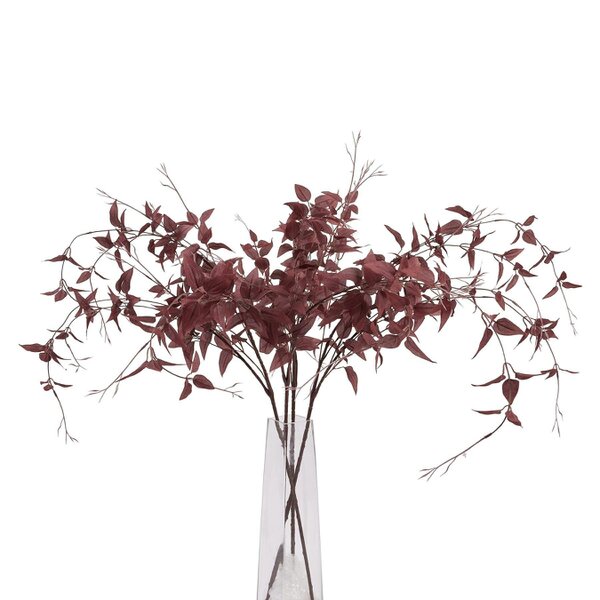 Wyld Haus Set of 3 Artificial Flowers Ornamental Burgundy Leaf Stems