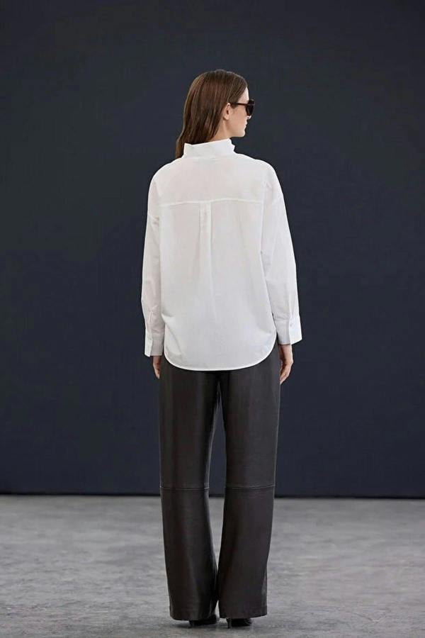 WOVCOR Asymmetrical Cotton Poplin Shirt