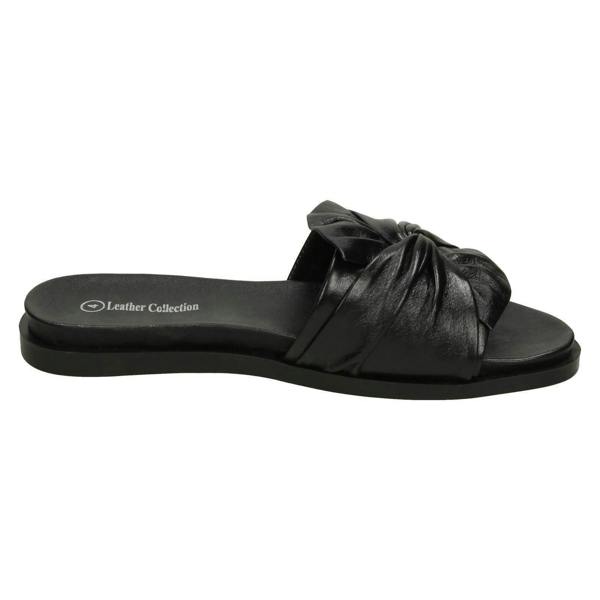 Leather Collection Ladies Leather Collection Twisted Vamp Mules F00203