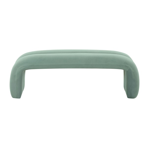 Furniture Edit Leigh Green Velvet Channeled Bench