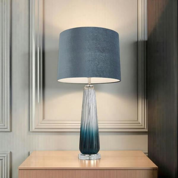 Pagazzi Lighting Alura Tapered Blue Ombre Glass Table Lamp