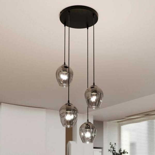 Emibig ISTAR Pendant lamp  4 x E27 Black with Graphite Shade