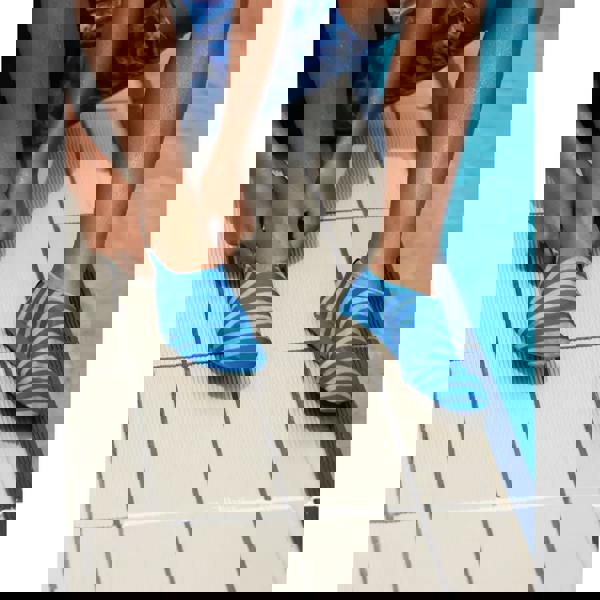 Zoggs nautical stripes kids anti-slip pool socks in blue and white stripes