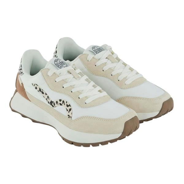 Regatta Womens/Ladies Marine Heritage II Leopard Print Suede Trainers - Vanilla - 