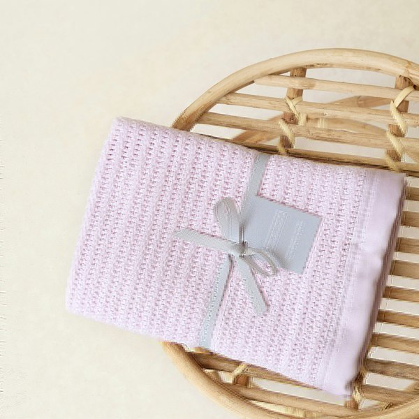 Luxury Organic Baby Blanket with Satin Edging – Dusty Pink - The Tiny Bed Company™