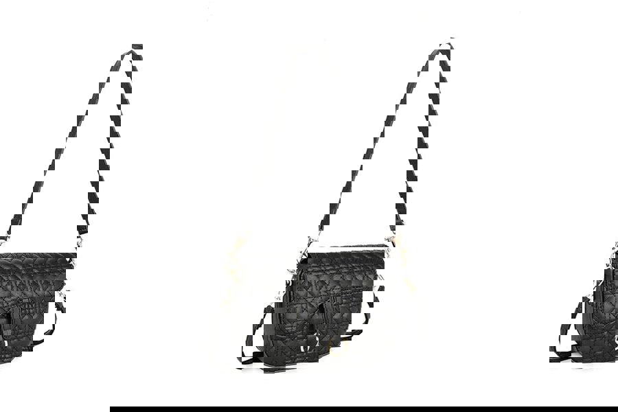 SVNX Quilted Crossbody Bag in Black