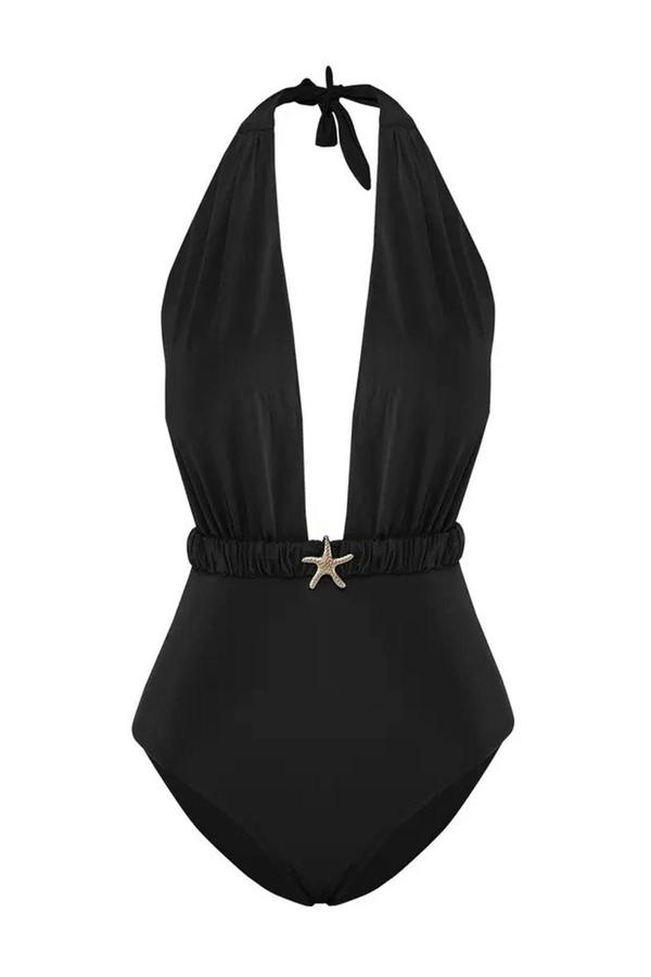 WOVCOR Deep V-Neck Padded Regular Swimsuit with Accessories