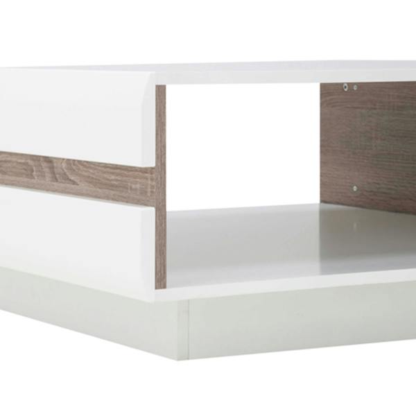 Wyld Haus Foxwhisk Small Designer Coffee Table White and Truffle Oak
