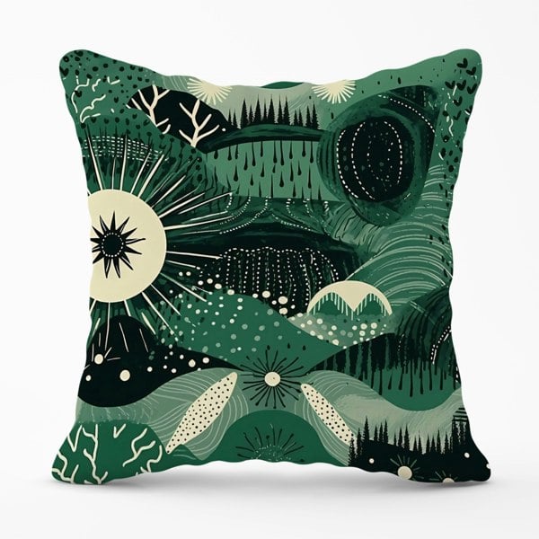 Warren Reed Abstract Green Moon Cushions