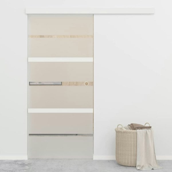 Berkfield Sliding Door ESG Glass and Aluminium 90x205 cm Silver