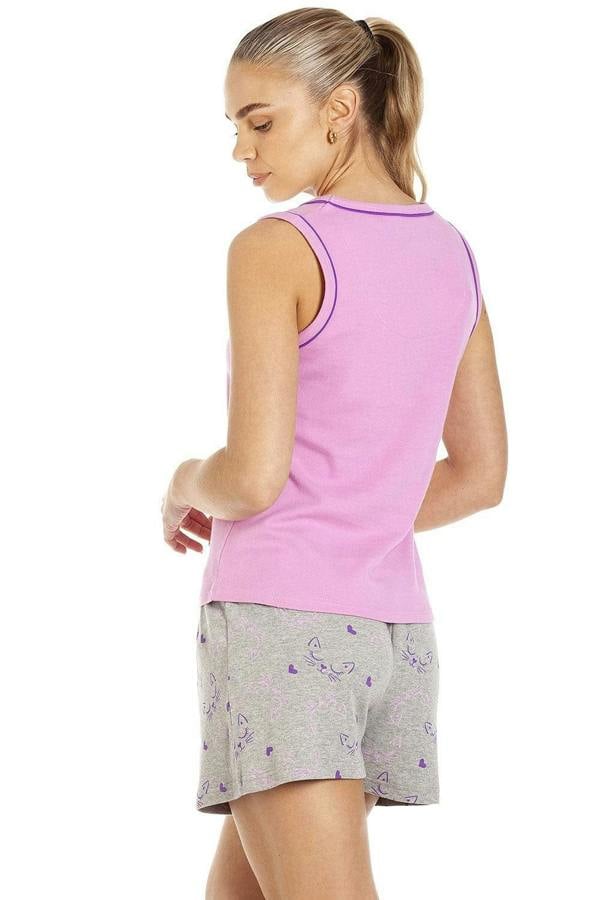 Womens Pug & Cat Short Pyjama Sets