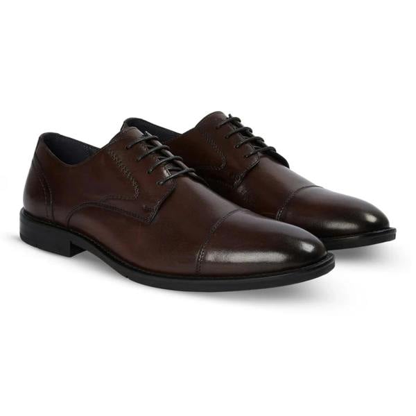 Paul Andrew Regent - Men's Dark Brown Burnished Leather Derby Shoes