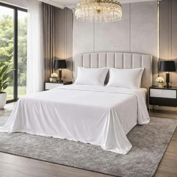 Night Zone Polycotton Flat Sheet – Soft Easy Care Bed Linen for Everyday Use - White
