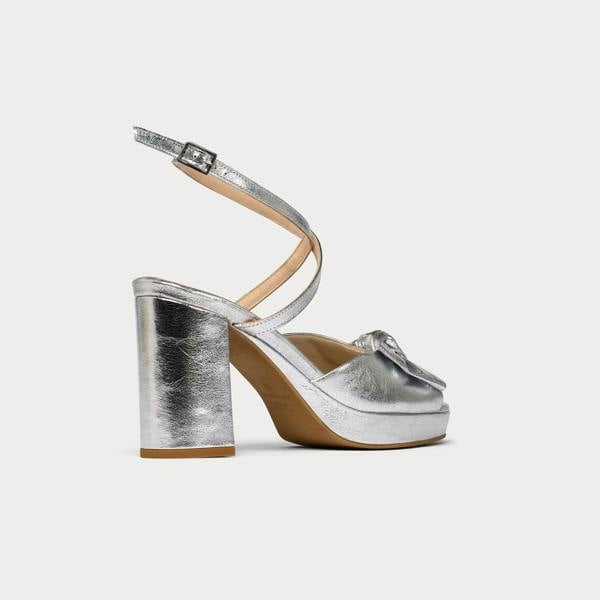 Calla Daisy - High-Shine Silver Metallic Block Heels