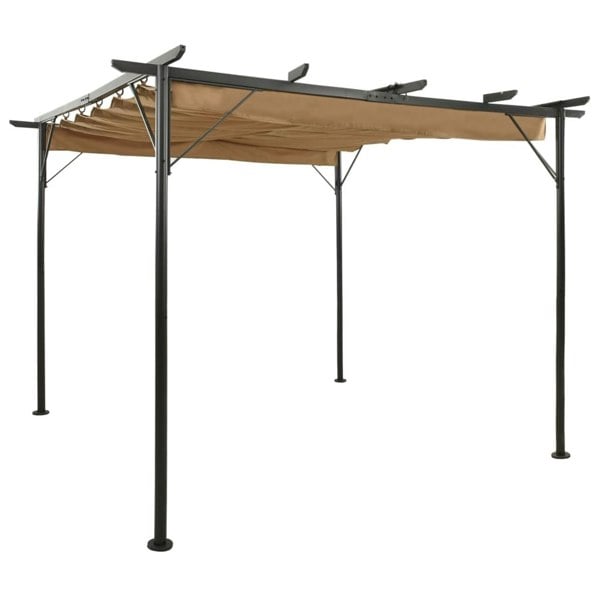 Berkfield Pergola with Retractable Roof Taupe 3x3 m Steel 180 g/ma