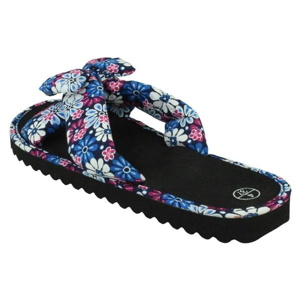 Spot On Ladies Spot On Slip On Summer Flip Flops F00427