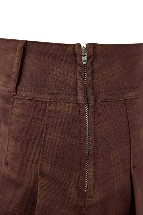 WOVCOR Pleated Mini Denim Skirt