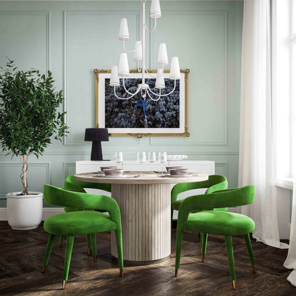 Furniture Edit Lucia Green Velvet Dining Chair