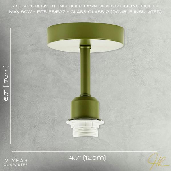 Traditional Olive Green Ceiling Light Fitting to Hold Lamp Shades Image 7