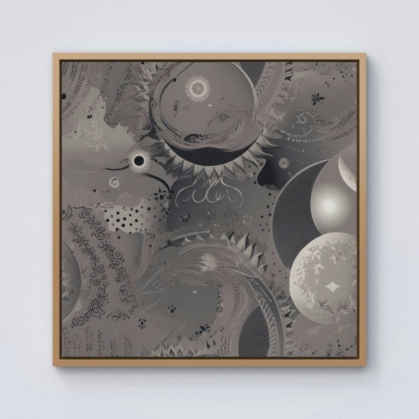 Warren Reed Abstract Moon Shapes Framed Canvas