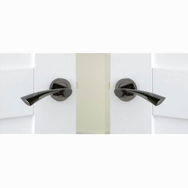 EDH Door Hardware MODERN BLACK Nickel TWIST DOOR HANDLES On Round Rose Door Handle Astrid