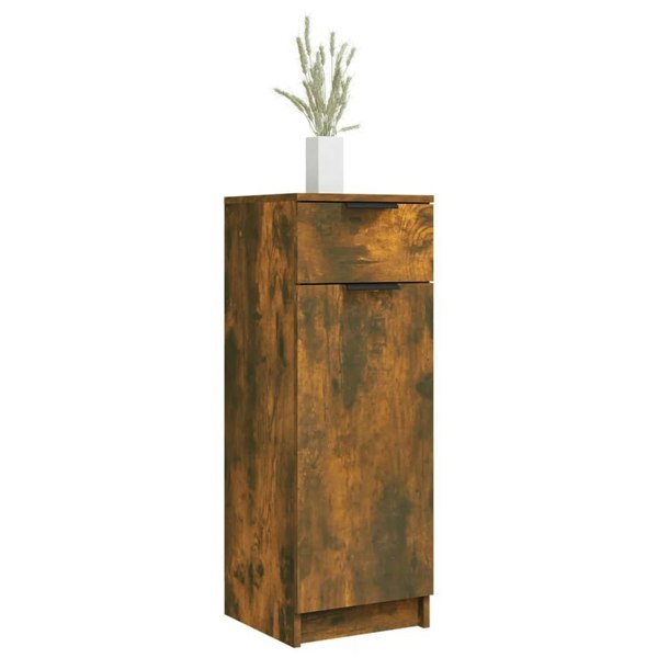 Berkfield Bathroom Cabinet Smoked Oak 32x34x90 cm Engineered Wood