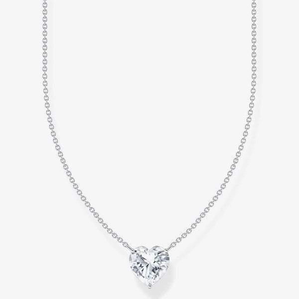 THOMAS SABO Silver Heart Cubic Zirconia Necklace KE2211-051-14-L45V