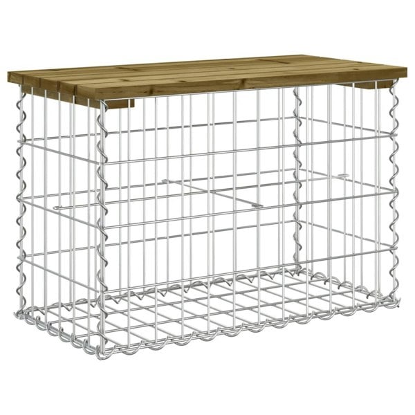 Berkfield Garden Bench Gabion Design 63x31.5x42 cm Impregnated Wood Pine
