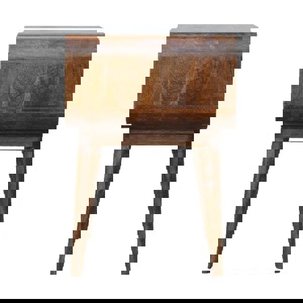 Artisan Furniture Solid Wood Curved Open Chestnut Bedside Table