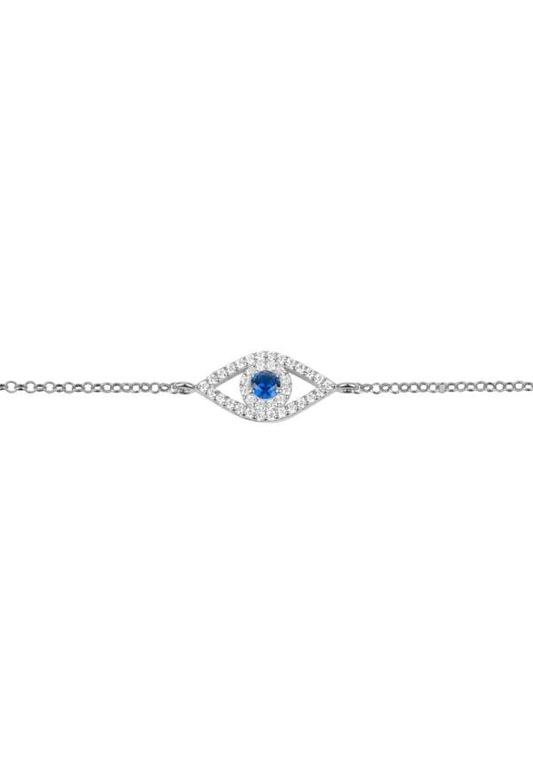 Evil Eye Elliptical Bracelet Blue Silver - LATELITA Bracelets