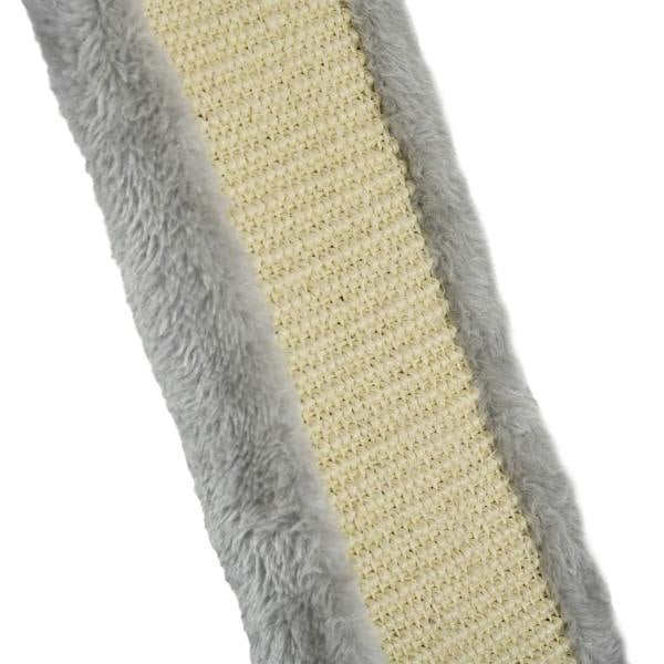 Sisal scratching rope panel with gray plush trim for wall cat tree posts