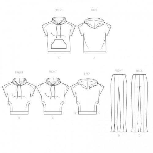 Simplicity Sewing Pattern 9636, Hoodies, Tops, Leggings for Women, D5 (4-6-8-10-12) - Easy