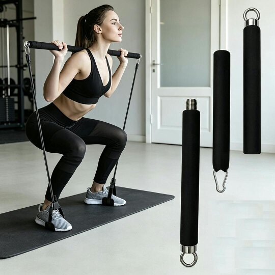 Havendro Pilates Bar Kit 6 Resistance Bands Home Gym Fitness Workout Training Set Tool
