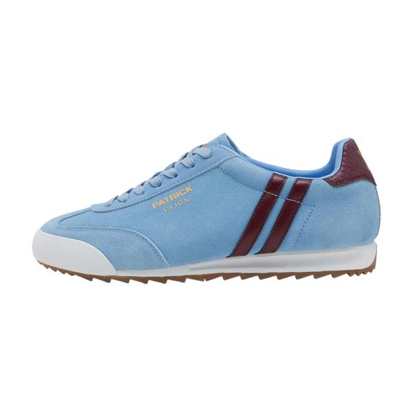 Patrick Mens Dijon Suede Running Trainers - Sky Blue/Burgundy/White - 