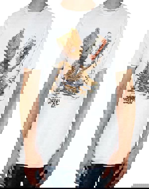 Marvel Mens White Groot Short Sleeved T-Shirt