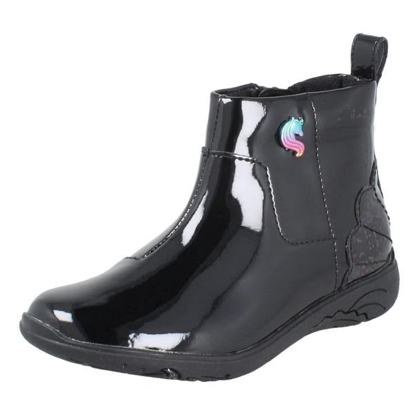 Clarks Girls Clarks Unicorn Detail Ankle School Boots Relda Glow