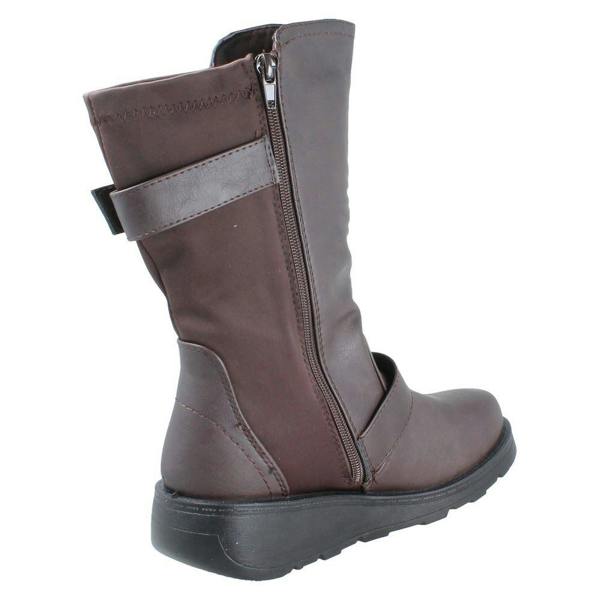 Spot On Ladies Spot On Wide Fit Mid Calf Ankle Boots F4468