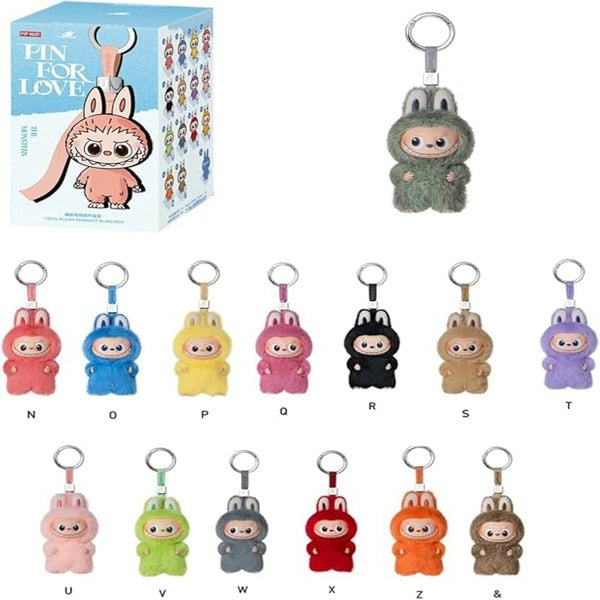 Pop Mart THE MONSTERS Pin for Love Series - Vinyl Plush Pendant (N-Z) - Box Set of 14 Collectable Toys