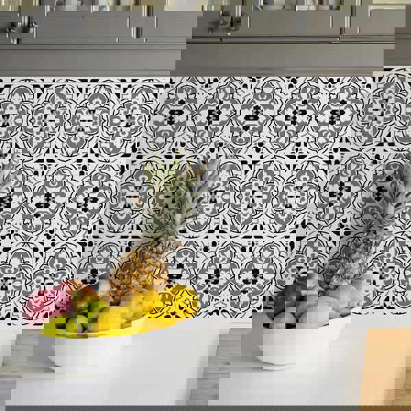 WALPLUS WT1540 - Seamless Antique Floral Tiles Design Wall Stickers Set 2 - 15 x 15 cm (6 x 6 inches) - 24 pcs