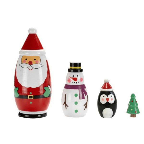 Samuel Alexander 16cm Hand Painted Wooden Christmas Santa Festive Figurine Set