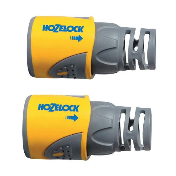 Hozelock Hose Connector (Pack of 2) - Yellow/Grey - 