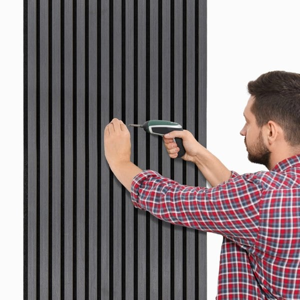 Monstershop Acoustic Slat Wall Panel – Anthracite Grey