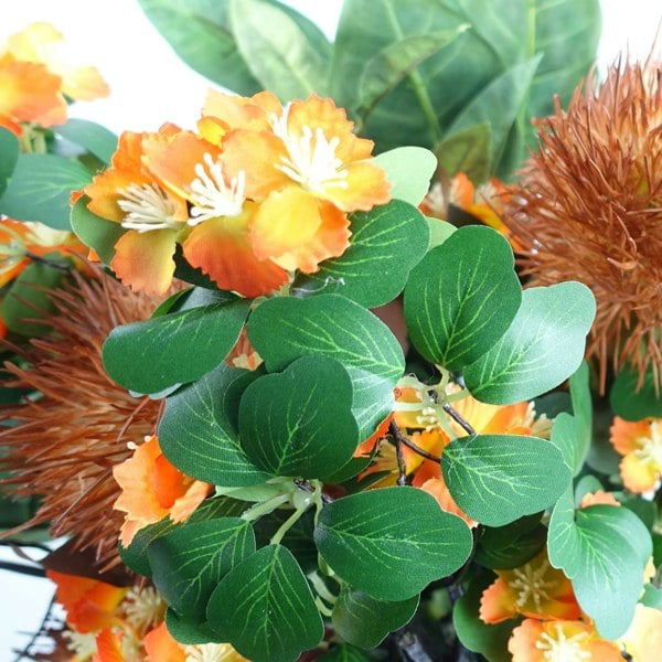 Leaf Pack of 6 x 60cm Flower Foliage Spray - Orange