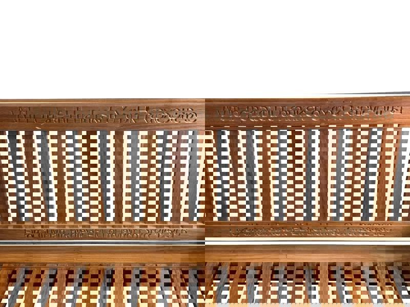 Memorials Direct Premium Chunky Teak Memorial Bench, Add Your Personal Engraving