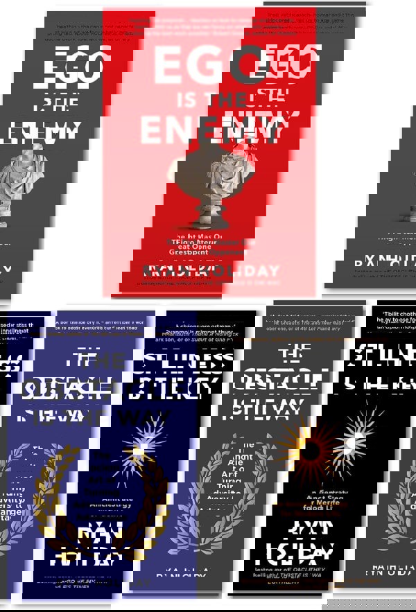 Ryan Holiday 3 Books Collection Set (Ego is the Enemy, Stillness is the Key, The Obstacle is the Way)